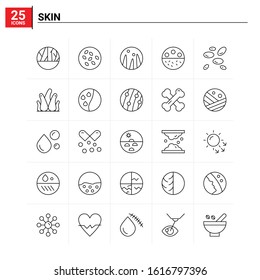 25 Skin icon set. vector background