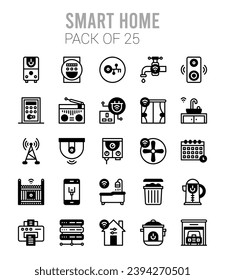 25 intelligente Häuser. Icons Pack. Vektorgrafik.