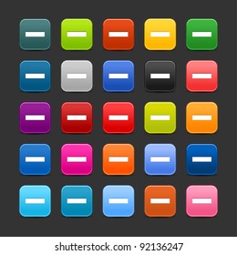 25 smooth satined web 2.0 button with do not enter sign. Colored rounded square shapes with black shadow on gray background. This vector illustration saved in 8 eps