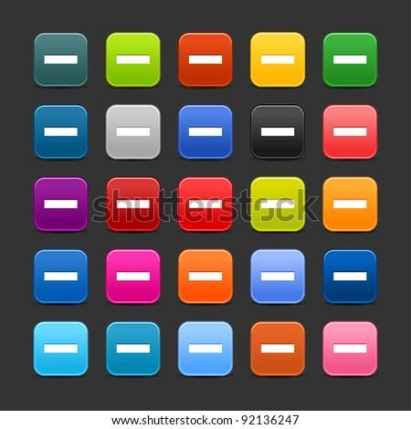25 smooth satined web 2.0 button with do not enter sign. Colored rounded square shapes with black shadow on gray background. This vector illustration saved in 8 eps