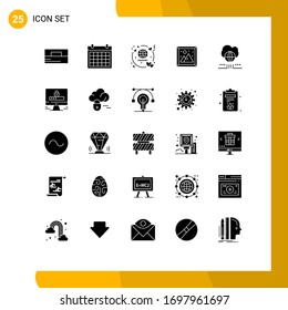25 Solid Glyph concept for Websites Mobile and Apps world; living; date; interior; travel Editable Vector Design Elements