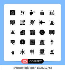25 Solid Glyph concept for Websites Mobile and Apps heart hacker; locker; left; lock; human Editable Vector Design Elements