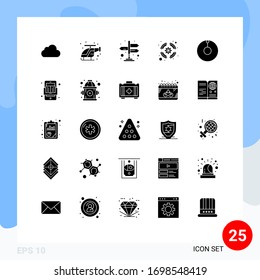 25 Solid Glyph concept for Websites Mobile and Apps book; astronomy; directions; support team; seo Editable Vector Design Elements