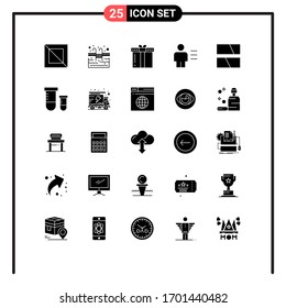 25 Solid Glyph concept for Websites Mobile and Apps editing; details; gift; body; analytics Editable Vector Design Elements
