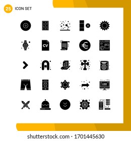 25 Solid Glyph concept for Websites Mobile and Apps garden; chamomile; marriage; row; cell Editable Vector Design Elements