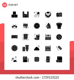 25 Solid Glyph concept for Websites Mobile and Apps paint; art; asteroid; safe; hands Editable Vector Design Elements