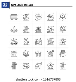 25 Spa And Relax icon set. vector background