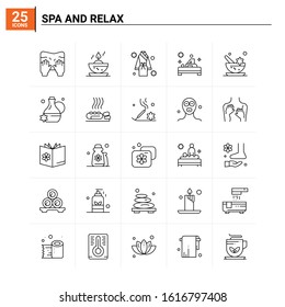 25 Spa And Relax icon set. vector background