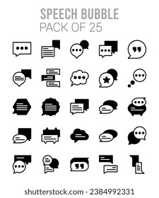 25 Speech Bubble. icons Pack. vector illustration.