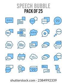 25 Speech Bubble. icons Pack. vector illustration.