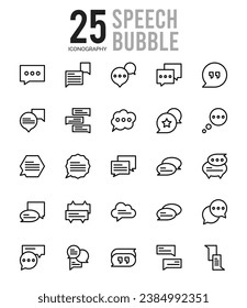 25 Sprechblase. Icons Pack. Vektorgrafik.