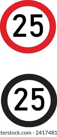 25 speed limit sign in two colors suitable for transportation uses	

