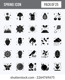 25 Spring Glyph icon pack. vector illustration.