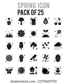 25 Spring icon pack. vector illustration.