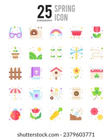 25 Spring icon pack. vector illustration.