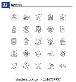 25 Spring icon set. vector background