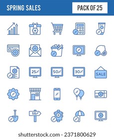 25 Spring Sales Two Color icons pack. vector illustration.