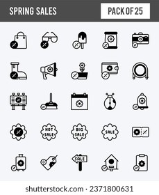 25 Spring Sales Two Color icons pack. vector illustration.