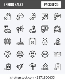 25 Spring Sales Two Color icons pack. vector illustration.