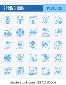 25 Spring. Two Color icons Pack. vector illustration.
