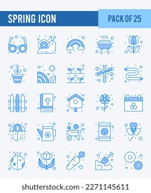 25 Spring. Two Color icons Pack. vector illustration.