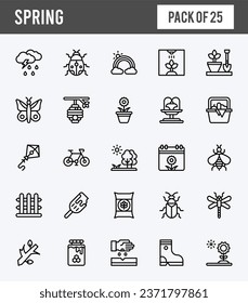 25 Spring Two Color icons pack. vector illustration.