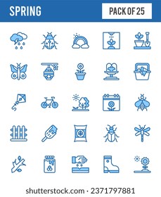 25 Spring Two Color icons pack. vector illustration.