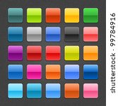 25 square blank web button. Glossy colored shapes with drop shadow on gray background with noise texture effect. This vector saved in 10 eps. See more icons and design element in my gallery