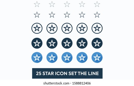 25 Star Outline Icon Collection. Simple Vector Illustration.