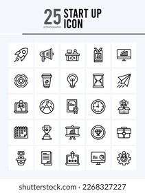 25 Start-up Outline Icons Pack Vektorgrafik.