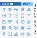 25 Start up. Two Color icons Pack. vector illustration.