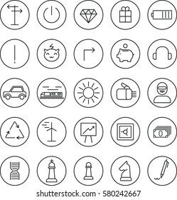 25 Stroke thin line icons for Web and Mobile