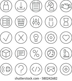 25 Stroke thin line icons for Web and Mobile