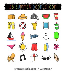 25 Summer doodle icon
