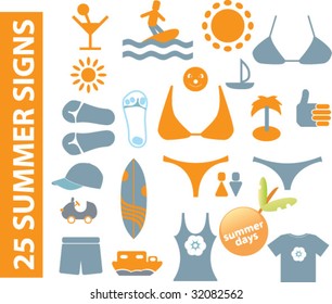 25 summer signs. vector