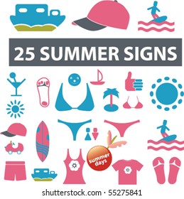 25 summer signs. vector