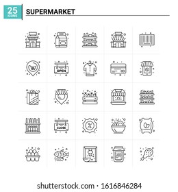 25 Supermarket icon set. vector background