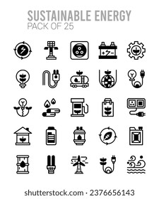 25 Sustainable energy Lineal Color icon pack. vector illustration