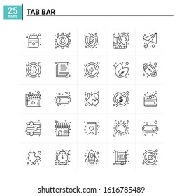 25 Tab Bar icon set. vector background