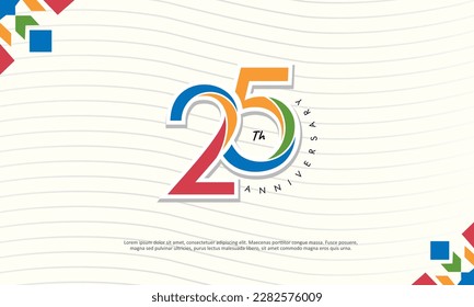 25 tahun anniversary logo vector for business,wedding,greeting,background.