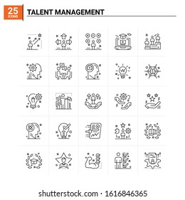25 Talent Management icon set. vector background