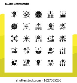 25 Talent Management Icon set. Solid Glyph Icon Vector Illustration Template For Web and Mobile. Ideas for business company.