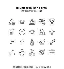 25 Teamwork and HR Outline Icon Pack.eps