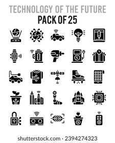 25 Technology of the Future. icons Pack. vector illustration.