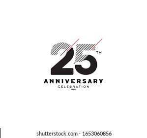 25 th anniversary or birthday celebration design template Vector.
