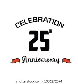 25 Th Anniversary Celebration Vector Template Design Illustration
