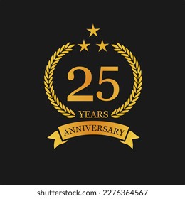 25 th Anniversary logo template illustration. suitable for you