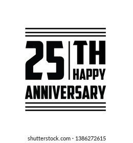 25 Th Anniversary Vector Template Design Illustration