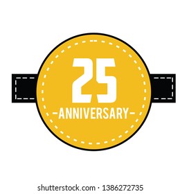 25 Th Anniversary Vector Template Design Illustration