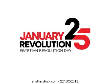 25 th of January Egyptian revolution day celebration logo design typography 